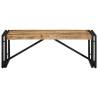 Coffee Table 100x50cm - Solid Rough Mango Wood & Iron Frame