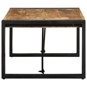 Coffee Table 100x50cm - Solid Rough Mango Wood & Iron Frame