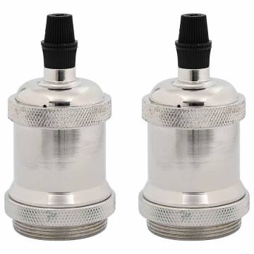 Satin Nickel E27 Lamp Holders - 2 pcs for Stylish Lighting