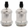 Satin Nickel E27 Lamp Holders - 2 pcs for Stylish Lighting