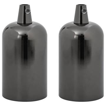 Glossy Black E27 Lamp Holders - 2 pcs | HipoMarket UK