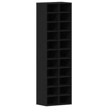 Shoe Cabinet Black Oak - Durable Engineered Wood Storage