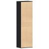 Shoe Cabinet Black Oak - Durable Engineered Wood Storage