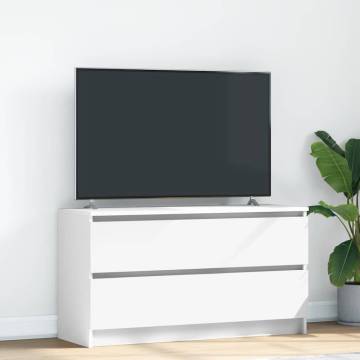 Stylish White TV Cabinet | 100x35x54 cm Engineered Wood