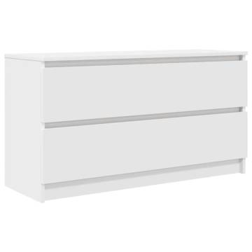 Stylish White TV Cabinet | 100x35x54 cm Engineered Wood