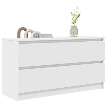 Stylish White TV Cabinet | 100x35x54 cm Engineered Wood