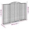 Arched Gabion Basket 300x30x200/220 cm - Galvanised Iron