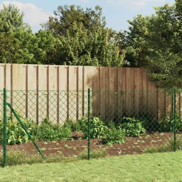 Chain Link Fence with Flange Green 0.8x25 m - Durable & Secure