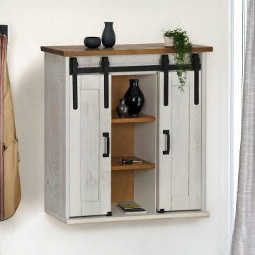 Hanging Cabinet HALDEN 2 Sliding Doors - White Pine Storage