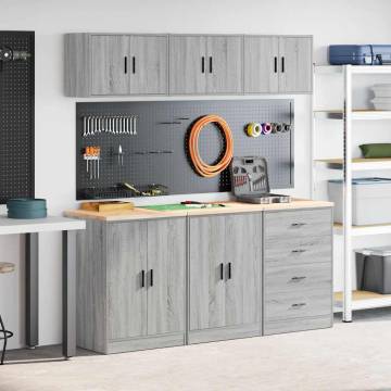 Garage Cabinets 6 pcs Grey Sonoma Engineered Wood - HipoMarket