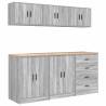 Garage Cabinets 6 pcs Grey Sonoma Engineered Wood - HipoMarket