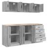 Garage Cabinets 6 pcs Grey Sonoma Engineered Wood - HipoMarket