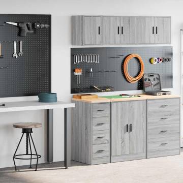 Garage Cabinets 2 pcs Grey Sonoma Engineered Wood | HipoMarket