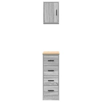 Garage Cabinets 2 pcs Grey Sonoma Engineered Wood | HipoMarket