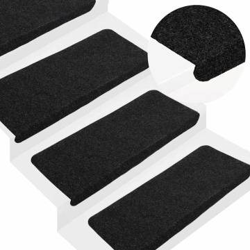 Stair Mats Self-adhesive - 30 pcs Black | Hipomarket