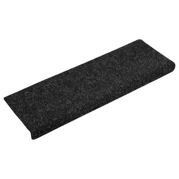 Self-Adhesive Black Stair Mats - 30 pcs 65x21 cm | HipoMarket