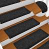 Self-Adhesive Black Stair Mats - 30 pcs 65x21 cm | HipoMarket