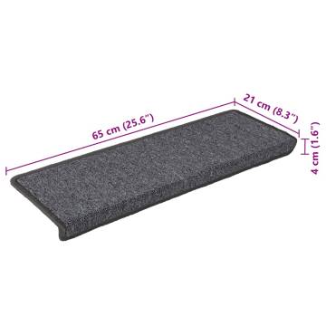 Stair Mats 30 pcs Grey & Black - Non-Slip & Washable