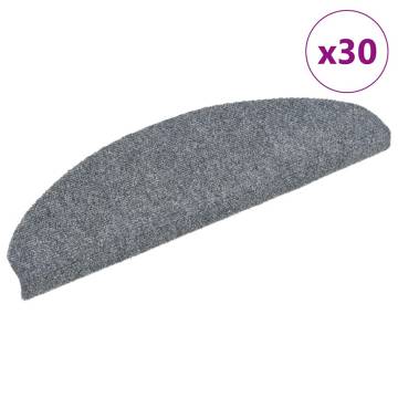 Self-Adhesive Stair Mats - 30 pcs Light Grey | HipoMarket UK