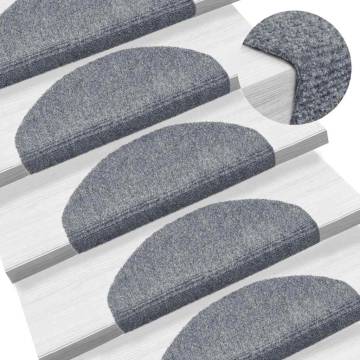 Self-Adhesive Stair Mats - 30 pcs Light Grey | HipoMarket UK