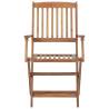 Folding Outdoor Chairs - 8 pcs Solid Acacia Wood Set