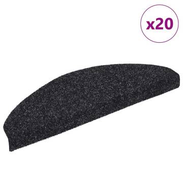 Self-Adhesive Stair Mats - 20 pcs Black 65x21 cm | Hipo Market