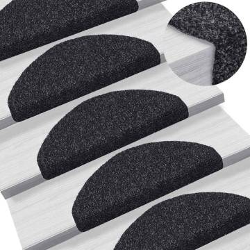 Self-Adhesive Stair Mats - 20 pcs Black 65x21 cm | Hipo Market