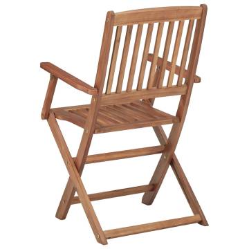 Folding Outdoor Chairs - 8 pcs Solid Acacia Wood Set