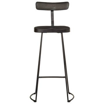 Bar Stools 2 pcs Black - Solid Wood Mango | Hipomarket