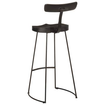 Bar Stools 2 pcs Black - Solid Wood Mango | Hipomarket