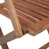 Folding Outdoor Chairs - 8 pcs Solid Acacia Wood Set