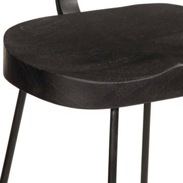 Bar Stools 2 pcs Black - Solid Wood Mango | Hipomarket