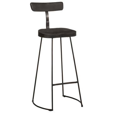 Bar Stools 2 pcs Black - Solid Wood Mango | Hipomarket