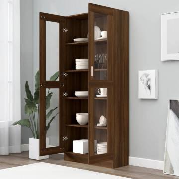 Vitrine Cabinet Brown Oak - Stylish Storage Solution | HipoMarket