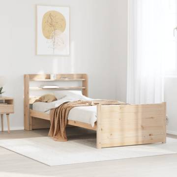 Wooden Bed Frame with Headboard 75x190 cm | Hipo Market