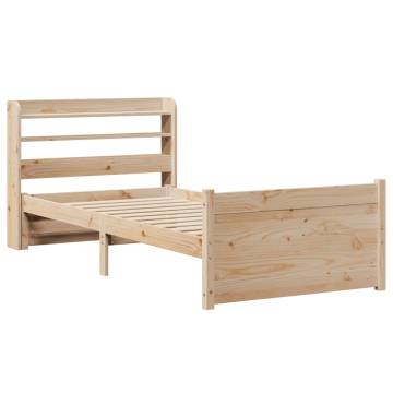 Wooden Bed Frame with Headboard 75x190 cm | Hipo Market