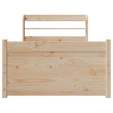 Wooden Bed Frame with Headboard 75x190 cm | Hipo Market