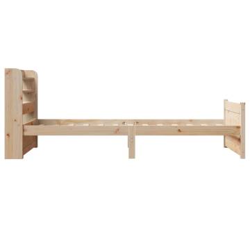 Wooden Bed Frame with Headboard 75x190 cm | Hipo Market