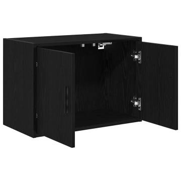 Garage Wall Cabinet - Black Engineered Wood | Hipo Market