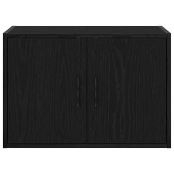 Garage Wall Cabinet - Black Engineered Wood | Hipo Market