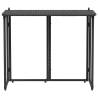 Folding Garden Table Black 90x51x75 cm – Poly Rattan