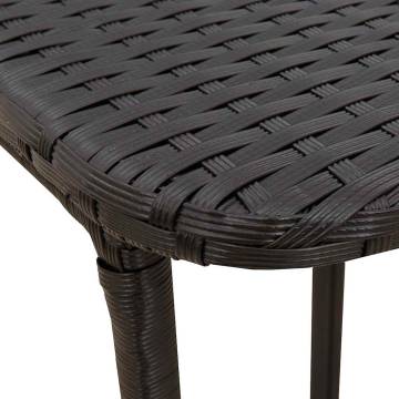 Folding Garden Table Black 90x51x75 cm – Poly Rattan