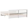 White Bed Frame with Headboard - 200x200 cm | HipoMarket