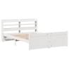 Stylish White Bed Frame with Headboard - 160x200 cm