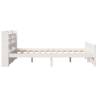 Stylish White Bed Frame with Headboard - 160x200 cm