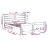 Stylish White Bed Frame with Headboard - 160x200 cm