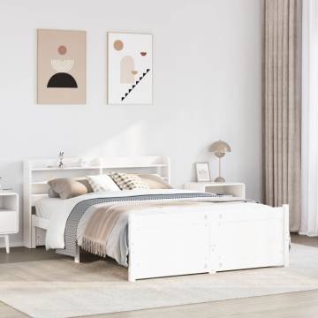 Stylish White King Size Bed Frame with Headboard - HIPO Market