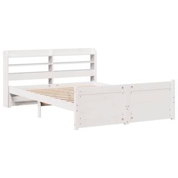 Stylish White King Size Bed Frame with Headboard - HIPO Market