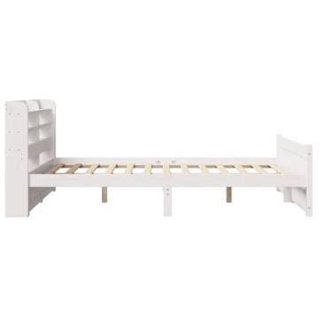 Stylish White Bed Frame with Headboard - 120x200 cm