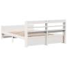 Stylish White Bed Frame with Headboard - 120x200 cm